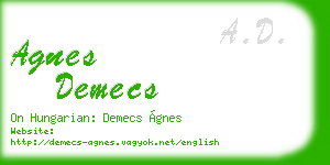 agnes demecs business card